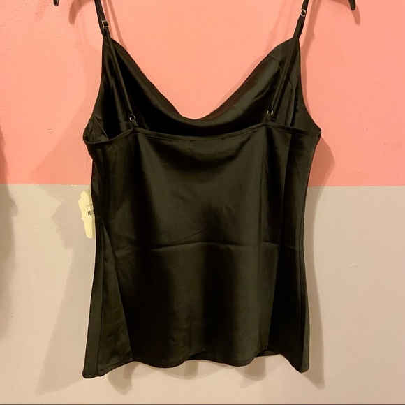 NWT Altar’d State Women’s black satin cowl neck tank in size medium - Picture 2 of 6